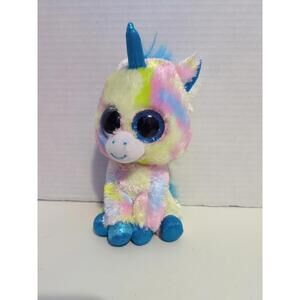 TY Beanie Boos BLITZ the Unicorn Glitter Eyes & Feet 6" Boo Toy Horse Rainbow